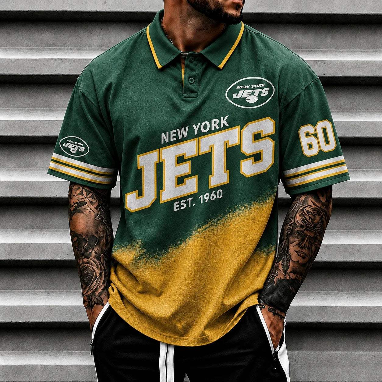 [SPECIAL OFFER] NEW CUSTOMIZED NFL25 NYJ NEW YORK JETS POLO SHIRT