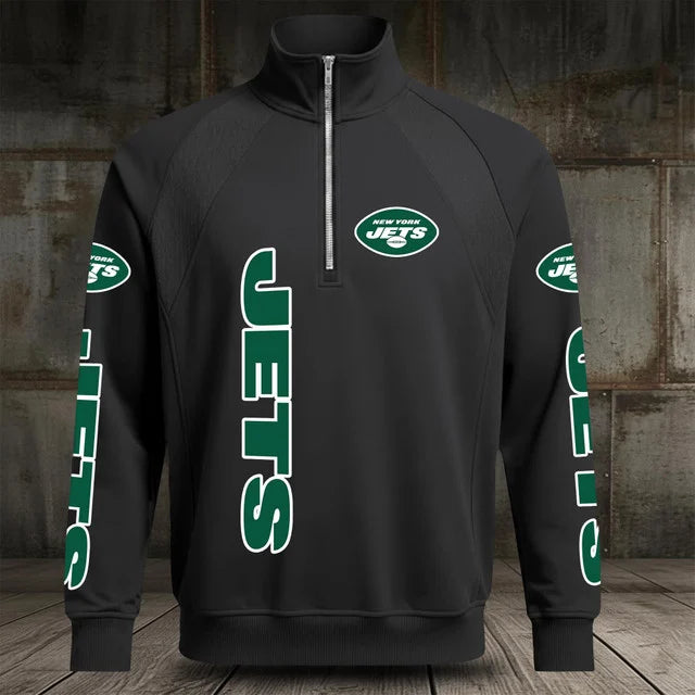 [SPECIAL OFFER] NEW CUSTOMIZED NFL25 NYJ NEW YORK JETS MEN'S MULTICOLOR QUARTER-ZIP PULLOVER