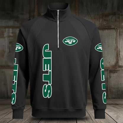 [SPECIAL OFFER] NEW CUSTOMIZED NFL25 NYJ NEW YORK JETS MEN'S MULTICOLOR QUARTER-ZIP PULLOVER