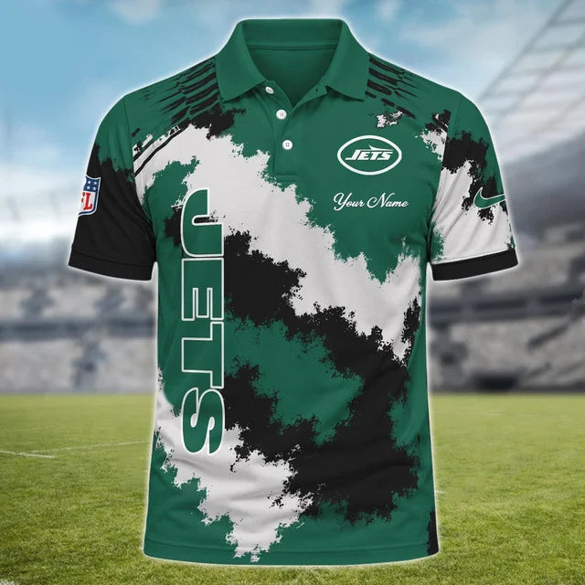 [SPECIAL OFFER] NEW CUSTOMIZED NFL25 NYJ NEW YORK JETS MULTICOLOR POLO SHIRT