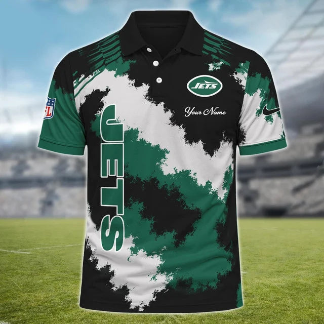 [SPECIAL OFFER] NEW CUSTOMIZED NFL25 NYJ NEW YORK JETS MULTICOLOR POLO SHIRT