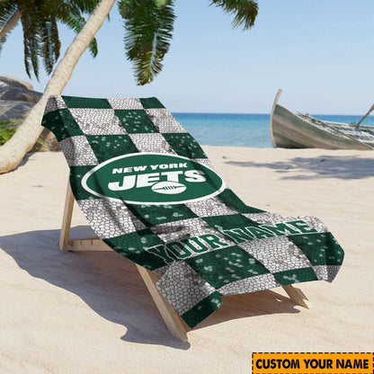 [SPECIAL OFFER] NEW CUSTOMIZED NFL25 NYJ NEW YORK JETS BEACH TOWEL