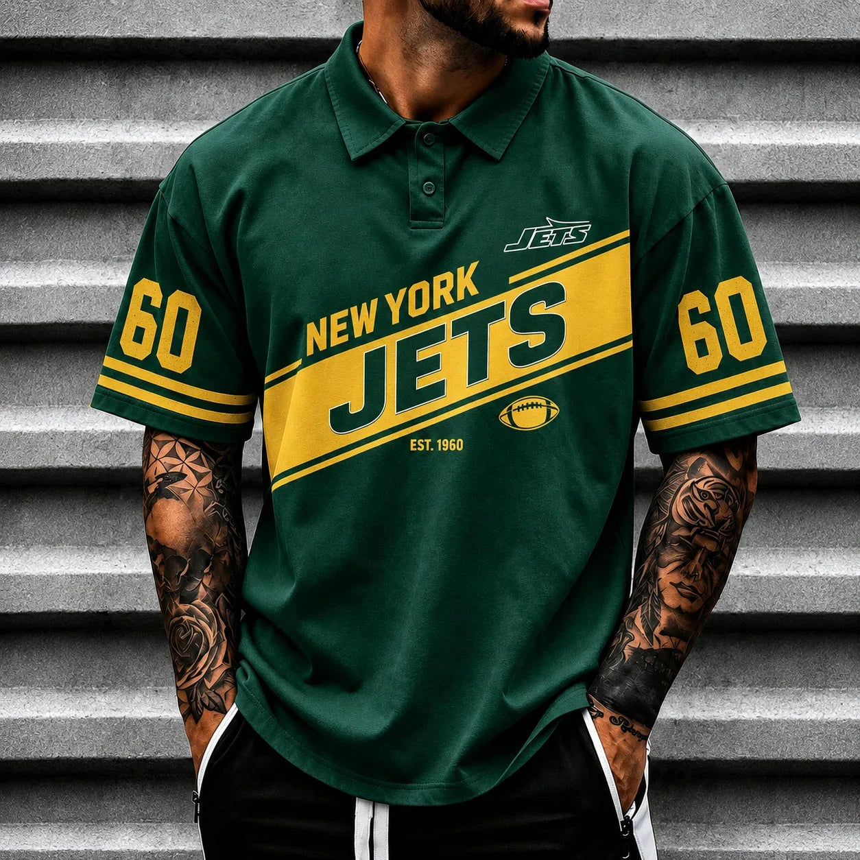 [SPECIAL OFFER] NEW CUSTOMIZED NFL25 NYJ NEW YORK JETS POLO SHIRT