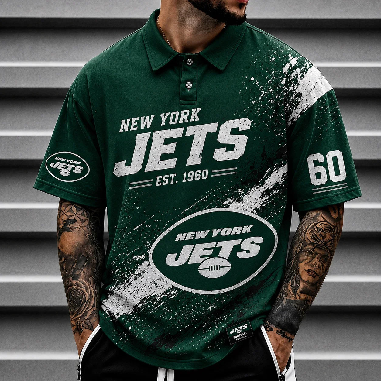 [SPECIAL OFFER] NEW CUSTOMIZED NFL25 NYJ NEW YORK JETS POLO SHIRT