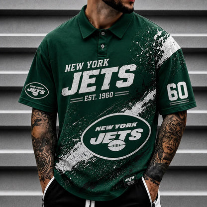 [SPECIAL OFFER] NEW CUSTOMIZED NFL25 NYJ NEW YORK JETS POLO SHIRT