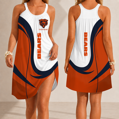 [SPECIAL OFFER] NEW CUSTOMIZED NFL26 CCB CHICAGO BEARS CAMISOLE DRESS