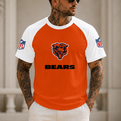 [SPECIAL OFFER] NEW CUSTOMIZED NFL26 CCB CHICAGO BEARS RAGLAN TEE