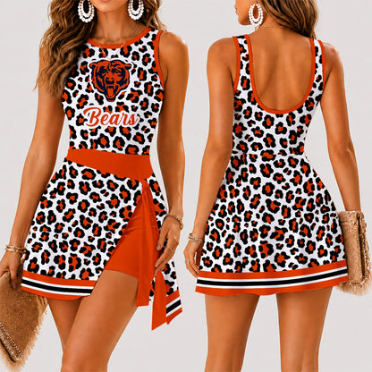 [SPECIAL OFFER] NEW CUSTOMIZED NFL26 CCB CHICAGO BEARS WOMEN'S SUMMER SKORT DRESS