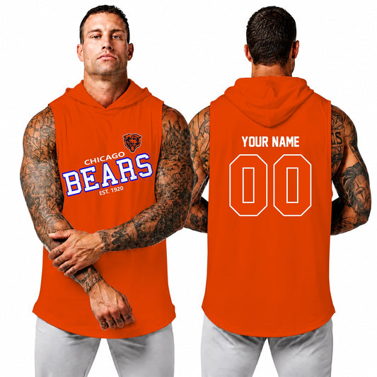 [SPECIAL OFFER] NEW CUSTOMIZED NFL26 CCB CHICAGO BEARS HOODED TANK TOP