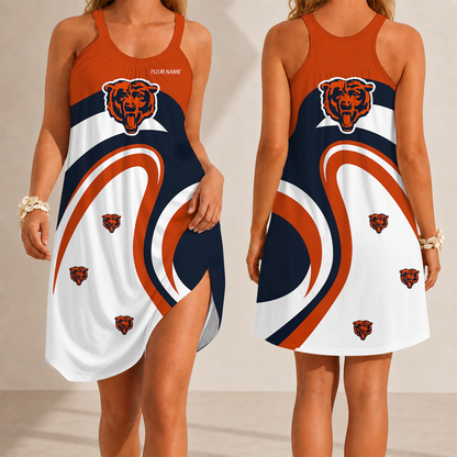[SPECIAL OFFER] NEW CUSTOMIZED NFL26 CCB CHICAGO BEARS CAMISOLE DRESS