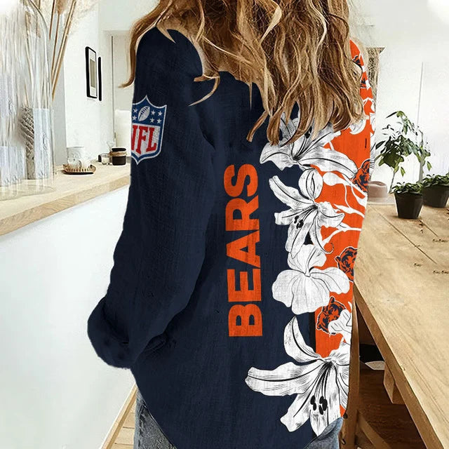 [SPECIAL OFFER] NEW CUSTOMIZED NFL26 CCB CHICAGO BEARS WOMEN CASUAL SHIRT FOR FAN