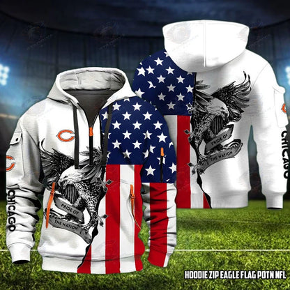 [SPECIAL OFFER] NEW CUSTOMIZED NFL26 CCB CHICAGO BEARS QUARTER ZIP HOODIE
