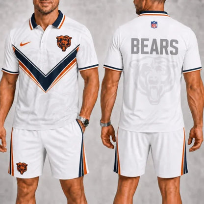 [SPECIAL OFFER] NEW CUSTOMIZED NFL26 CCB CHICAGO BEARS POLO SHIRT & SHORT PANTS
