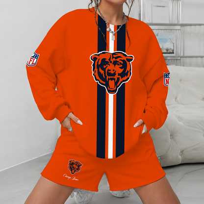 [SPECIAL OFFER] NEW CUSTOMIZED NFL26 CCB CHICAGO BEARS UNISEX SWEATSHIRT & SHORTS SET