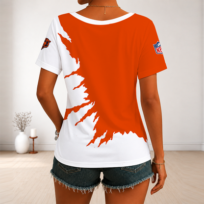 [SPECIAL OFFER] NEW CUSTOMIZED NFL26 CCB CHICAGO BEARS V-NECK FEMALE SHIRT