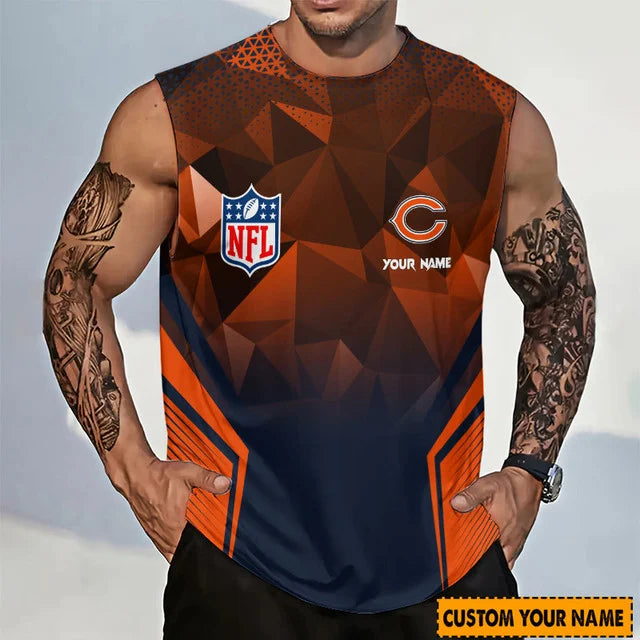 [SPECIAL OFFER] NEW CUSTOMIZED NFL26 CCB CHICAGO BEARS MEN'S GYM SHIRT