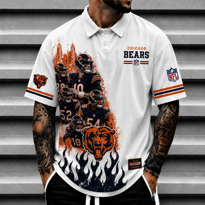 [SPECIAL OFFER] NEW CUSTOMIZED NFL26 CCB CHICAGO BEARS POLO SHIRT