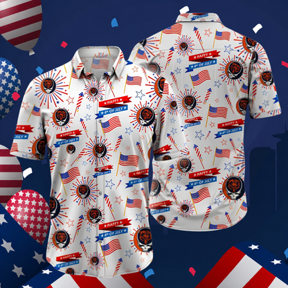 [SPECIAL OFFER] NEW CUSTOMIZED NFL26 CCB CHICAGO BEARS PATRIOTIC 250 USA HAWAIIAN SHIRT