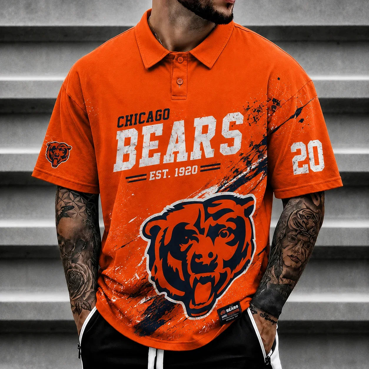 [SPECIAL OFFER] NEW CUSTOMIZED NFL26 CCB CHICAGO BEARS POLO SHIRT