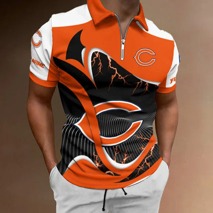 [SPECIAL OFFER] NEW CUSTOMIZED NFL26 CCB CHICAGO BEARS ZIP POLO SHIRT