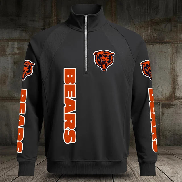 [SPECIAL OFFER] NEW CUSTOMIZED NFL26 CCB CHICAGO BEARS MEN'S MULTICOLOR QUARTER-ZIP PULLOVER