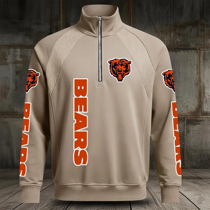 [SPECIAL OFFER] NEW CUSTOMIZED NFL26 CCB CHICAGO BEARS MEN'S MULTICOLOR QUARTER-ZIP PULLOVER