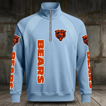 [SPECIAL OFFER] NEW CUSTOMIZED NFL26 CCB CHICAGO BEARS MEN'S MULTICOLOR QUARTER-ZIP PULLOVER
