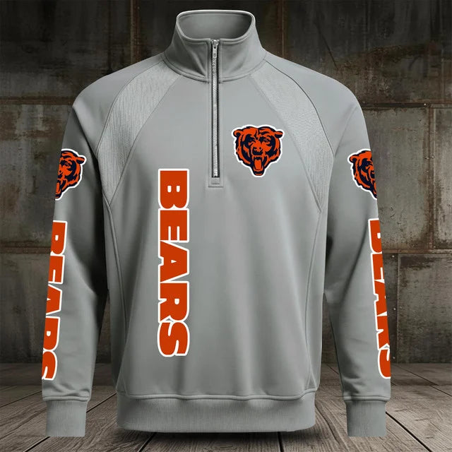 [SPECIAL OFFER] NEW CUSTOMIZED NFL26 CCB CHICAGO BEARS MEN'S MULTICOLOR QUARTER-ZIP PULLOVER