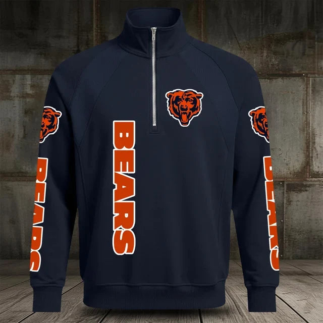 [SPECIAL OFFER] NEW CUSTOMIZED NFL26 CCB CHICAGO BEARS MEN'S MULTICOLOR QUARTER-ZIP PULLOVER