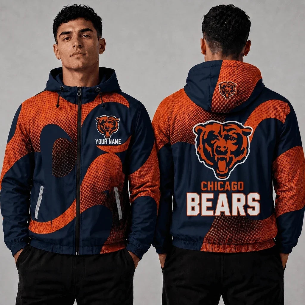 [SPECIAL OFFER] NEW CUSTOMIZED NFL26 CCB CHICAGO BEARS WINDBREAKER JACKET