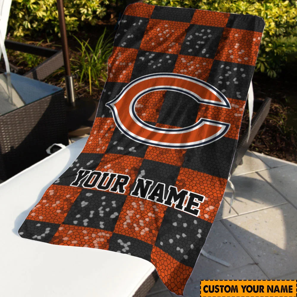 [SPECIAL OFFER] NEW CUSTOMIZED NFL26 CCB CHICAGO BEARS BEACH TOWEL