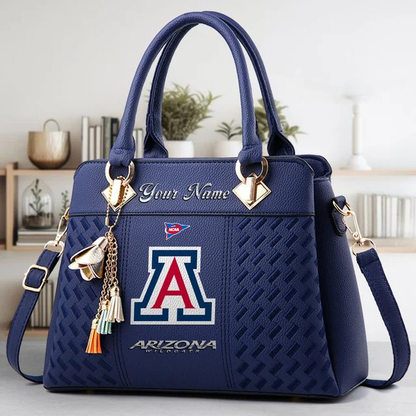 LIMITED EDITION - NEW CUSTOMIZED FBS NCAA27 ARW AR WILCATS HANDBAG MULTICOLOR