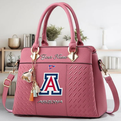 LIMITED EDITION - NEW CUSTOMIZED FBS NCAA27 ARW AR WILCATS HANDBAG MULTICOLOR