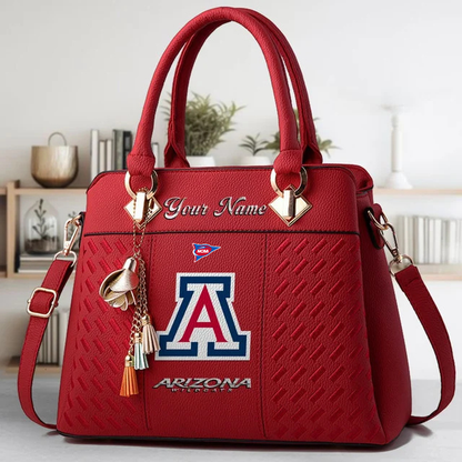 LIMITED EDITION - NEW CUSTOMIZED FBS NCAA27 ARW AR WILCATS HANDBAG MULTICOLOR