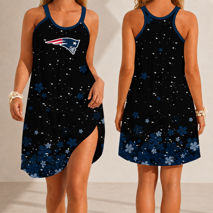 [SPECIAL OFFER] NEW CUSTOMIZED NFL27 NEP NEW ENGLAND PATRIOTS CAMISOLE DRESS