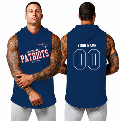 [SPECIAL OFFER] NEW CUSTOMIZED NFL27 NEP NEW ENGLAND PATRIOTS HOODED TANK TOP