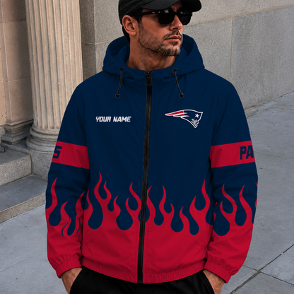 [SPECIAL OFFER] NEW CUSTOMIZED NFL27 NEP NEW ENGLAND PATRIOTS WINDBREAKER JACKET