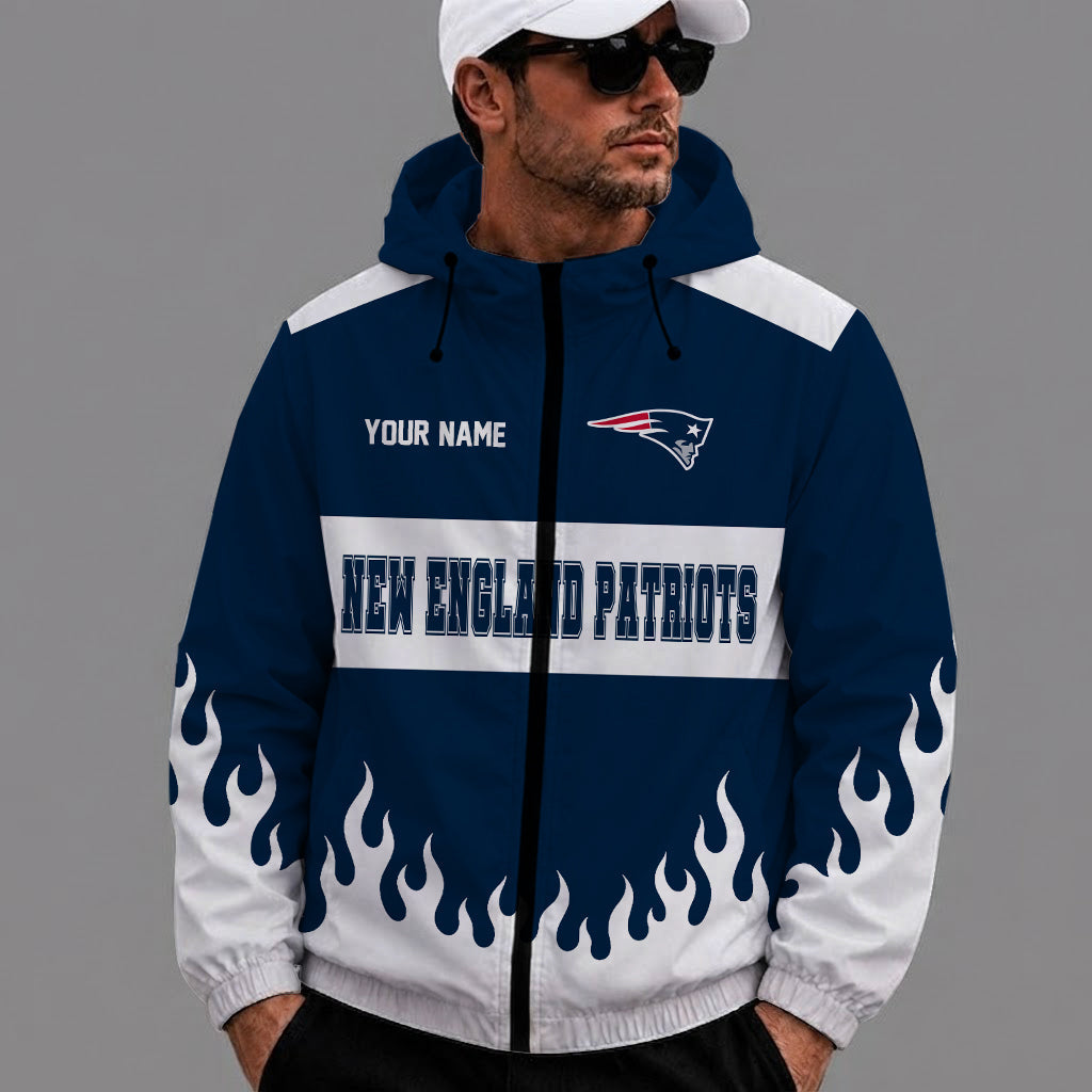 [SPECIAL OFFER] NEW CUSTOMIZED NFL27 NEP NEW ENGLAND PATRIOTS WINDBREAKER JACKET