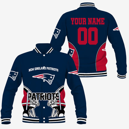 [SPECIAL OFFER] NEW CUSTOMIZED NFL27 NEP NEW ENGLAND PATRIOTS SATIN VARSITY & BASEBALL JACKET