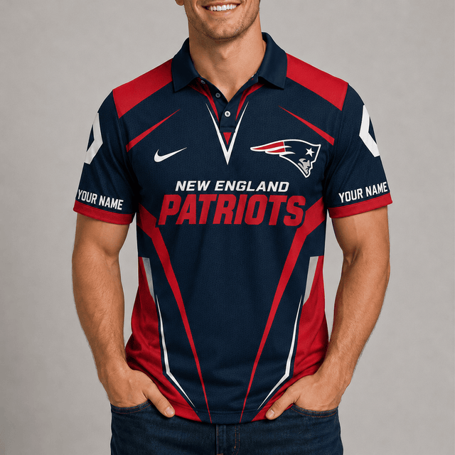 [SPECIAL OFFER] NEW CUSTOMIZED NFL27 NEP NEW ENGLAND PATRIOTS POLO SHIRT