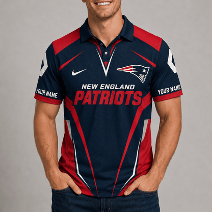 [SPECIAL OFFER] NEW CUSTOMIZED NFL27 NEP NEW ENGLAND PATRIOTS POLO SHIRT
