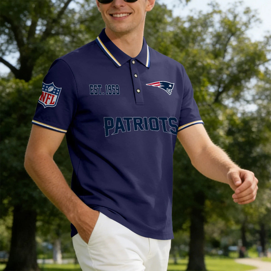 [SPECIAL OFFER] NEW CUSTOMIZED NFL27 NEP NEW ENGLAND PATRIOTS POLO SHIRT