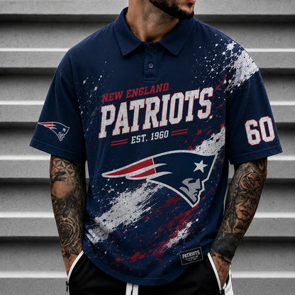 [SPECIAL OFFER] NEW CUSTOMIZED NFL27 NEP NEW ENGLAND PATRIOTS POLO SHIRT
