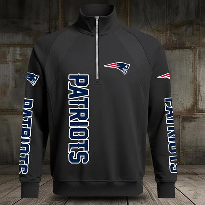 [SPECIAL OFFER] NEW CUSTOMIZED NFL27 NEP NEW ENGLAND PATRIOTS MEN'S MULTICOLOR QUARTER-ZIP PULLOVER