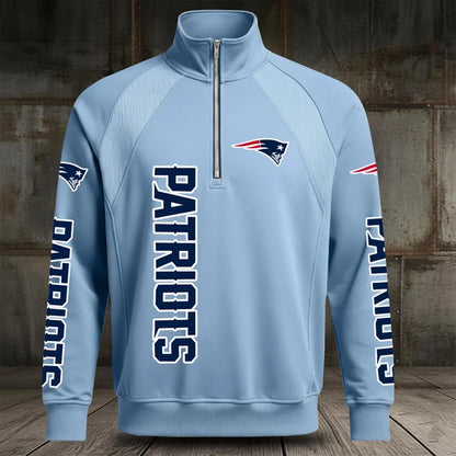 [SPECIAL OFFER] NEW CUSTOMIZED NFL27 NEP NEW ENGLAND PATRIOTS MEN'S MULTICOLOR QUARTER-ZIP PULLOVER