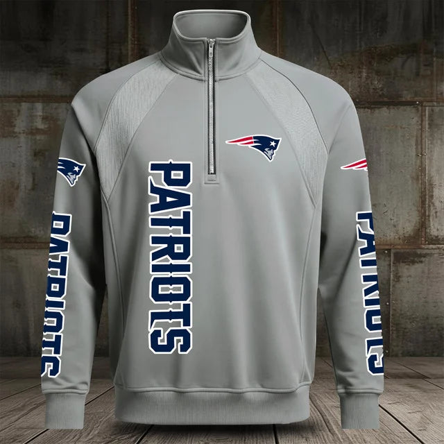 [SPECIAL OFFER] NEW CUSTOMIZED NFL27 NEP NEW ENGLAND PATRIOTS MEN'S MULTICOLOR QUARTER-ZIP PULLOVER