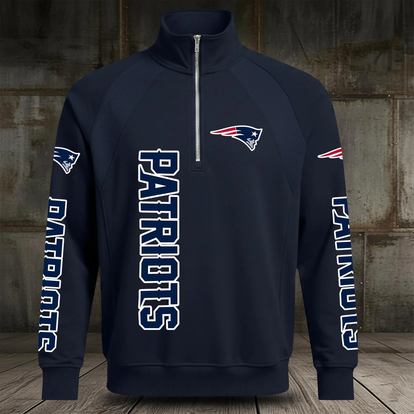 [SPECIAL OFFER] NEW CUSTOMIZED NFL27 NEP NEW ENGLAND PATRIOTS MEN'S MULTICOLOR QUARTER-ZIP PULLOVER