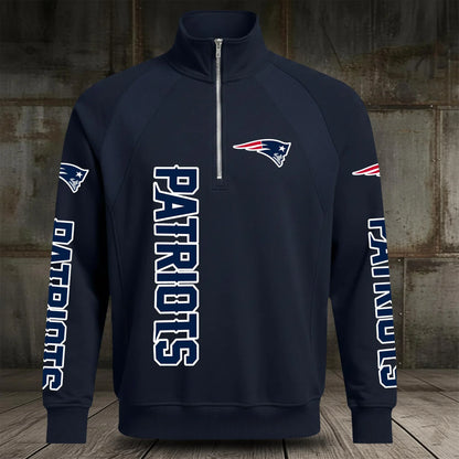 [SPECIAL OFFER] NEW CUSTOMIZED NFL27 NEP NEW ENGLAND PATRIOTS MEN'S MULTICOLOR QUARTER-ZIP PULLOVER