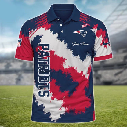 [SPECIAL OFFER] NEW CUSTOMIZED NFL27 NEP NEW ENGLAND PATRIOTS MULTICOLOR POLO SHIRT