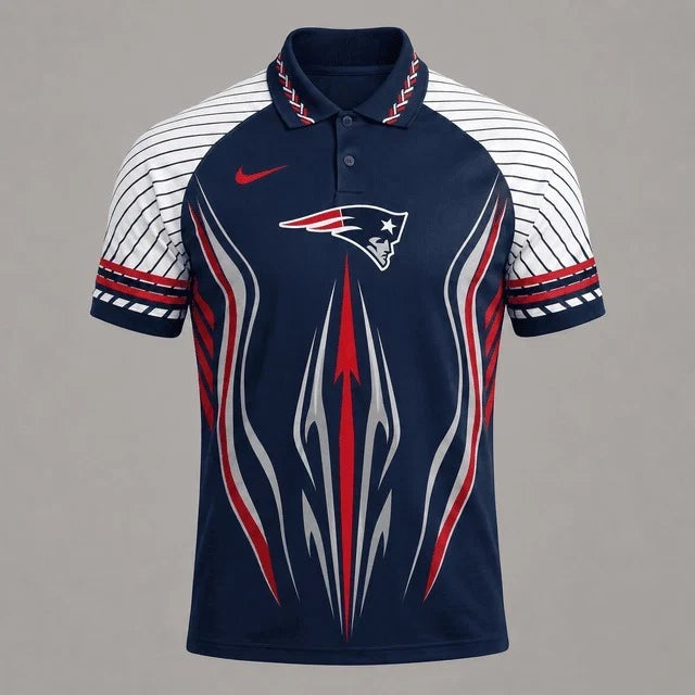 [SPECIAL OFFER] NEW CUSTOMIZED NFL27 NEP NEW ENGLAND PATRIOTS POLO SHIRT